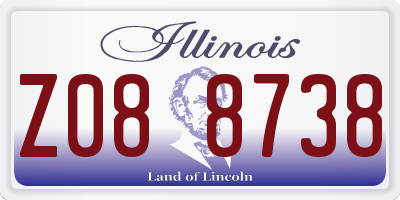 IL license plate Z088738