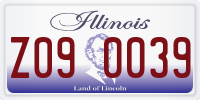 IL license plate Z090039