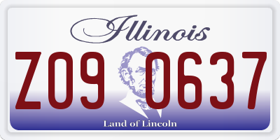 IL license plate Z090637
