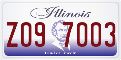 IL license plate Z097003