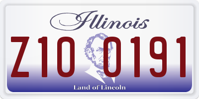 IL license plate Z100191
