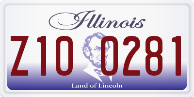 IL license plate Z100281