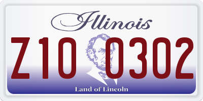 IL license plate Z100302
