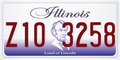 IL license plate Z103258