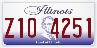 IL license plate Z104251