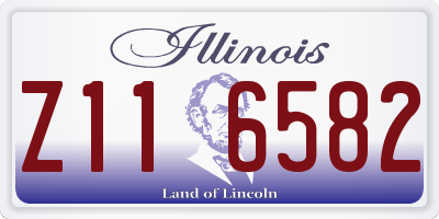 IL license plate Z116582