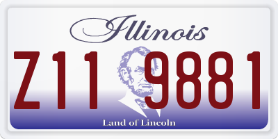 IL license plate Z119881