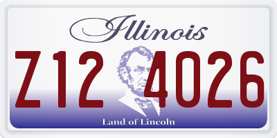 IL license plate Z124026