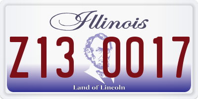 IL license plate Z130017