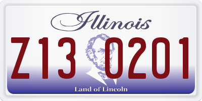 IL license plate Z130201