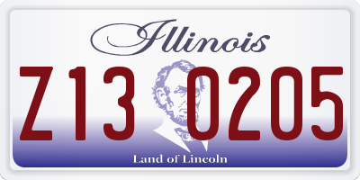 IL license plate Z130205