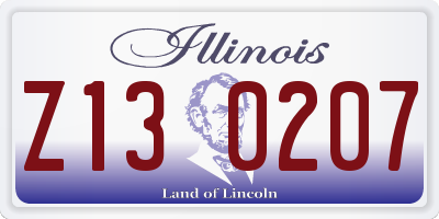 IL license plate Z130207