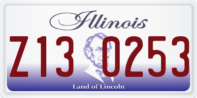 IL license plate Z130253