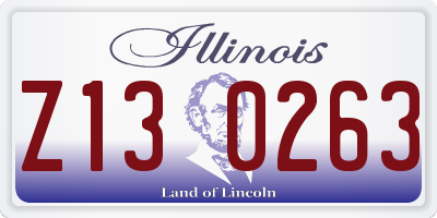 IL license plate Z130263