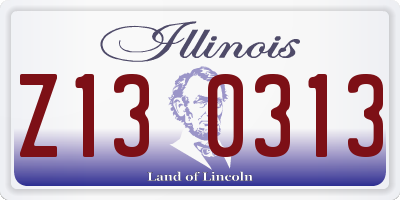 IL license plate Z130313