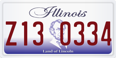 IL license plate Z130334