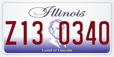 IL license plate Z130340