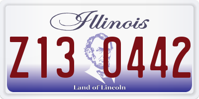 IL license plate Z130442
