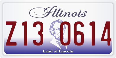IL license plate Z130614