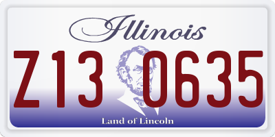 IL license plate Z130635