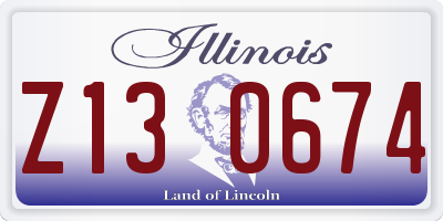 IL license plate Z130674