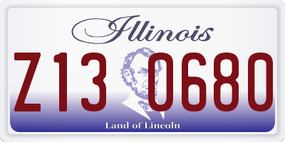 IL license plate Z130680
