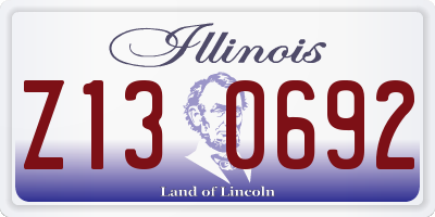 IL license plate Z130692