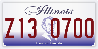 IL license plate Z130700