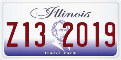 IL license plate Z132019