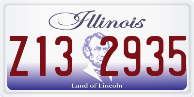 IL license plate Z132935
