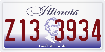 IL license plate Z133934
