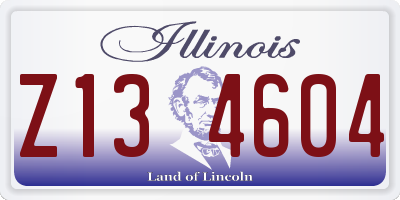 IL license plate Z134604