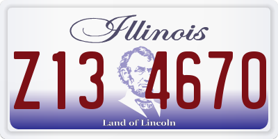 IL license plate Z134670