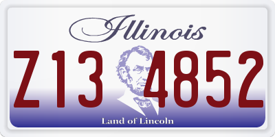 IL license plate Z134852