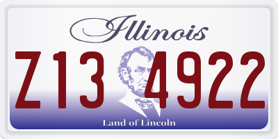 IL license plate Z134922