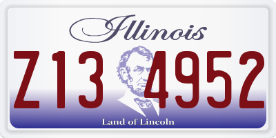 IL license plate Z134952