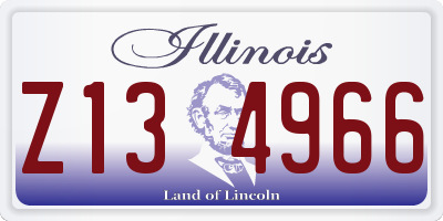 IL license plate Z134966