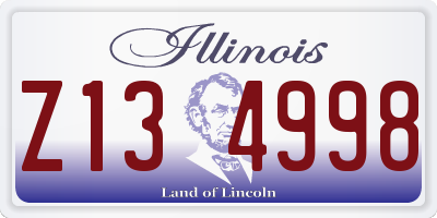 IL license plate Z134998