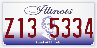 IL license plate Z135334