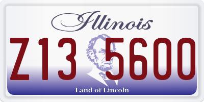 IL license plate Z135600