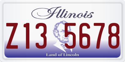 IL license plate Z135678