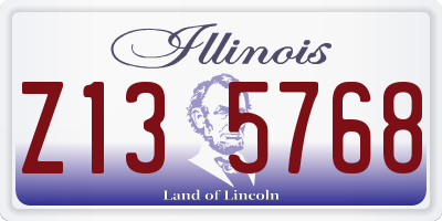 IL license plate Z135768