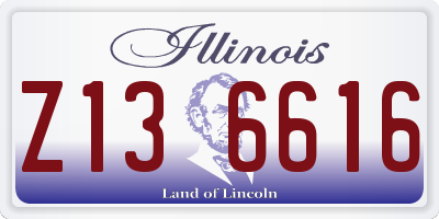 IL license plate Z136616
