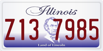 IL license plate Z137985