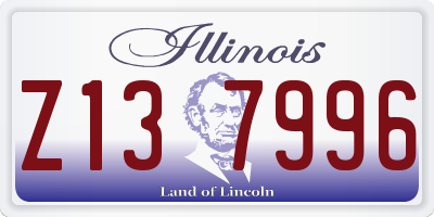 IL license plate Z137996