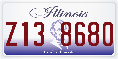 IL license plate Z138680
