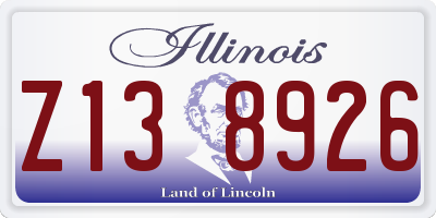 IL license plate Z138926