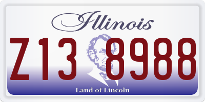 IL license plate Z138988