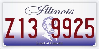 IL license plate Z139925