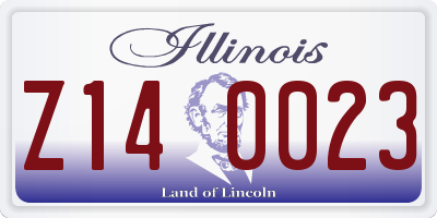 IL license plate Z140023